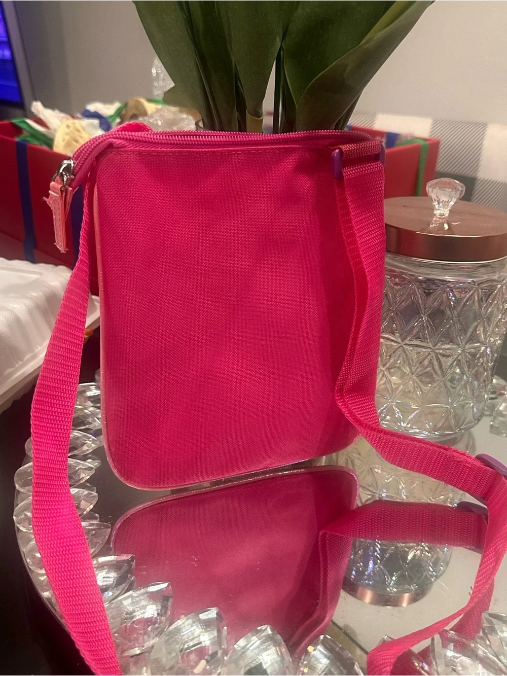 Ty Pink Beanie Boos Glitter Crossbody Purse Kids Pink Bag with Adjustable Strap